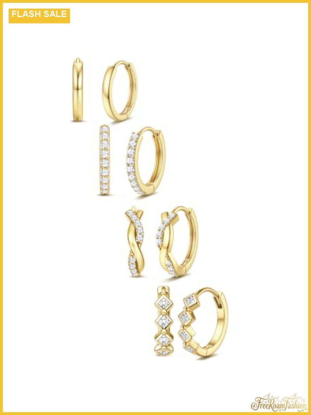 Gold Plated Hoop Earrings Set for Women Hypoallergenic Huggie Earrings